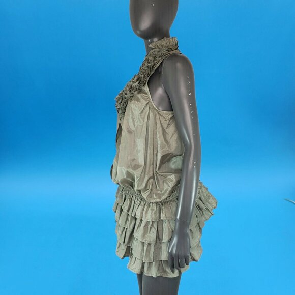 Ruffled Poets Tunic Top Pirate Gray Costume Masquerade Size 6 Von Lancelot Mardi - Picture 6 of 11